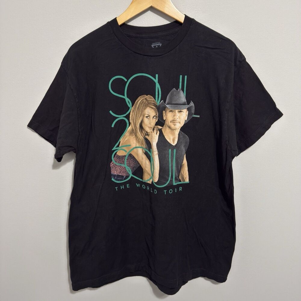 Tim McGraw Faith Hill Soul2Soul World Tour 2017 Concert T-Shirt Black XL Country